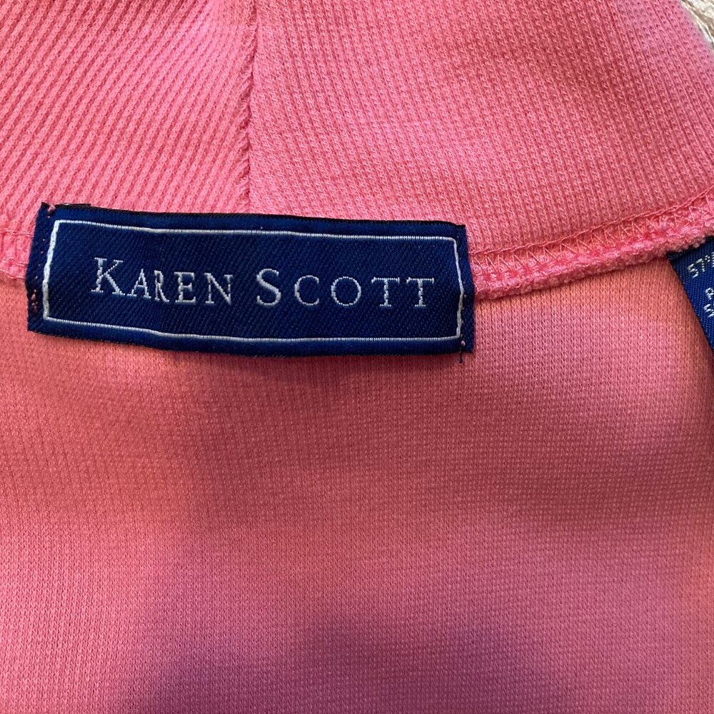 Karen Scott Bundle Mock Neck Pink Crew Neck Black Short Sleeve Tops - Picture 3 of 13